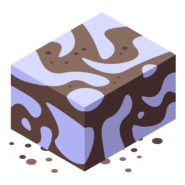 Cocoa halva icon isometric vector sweet chalva dessert kitchen