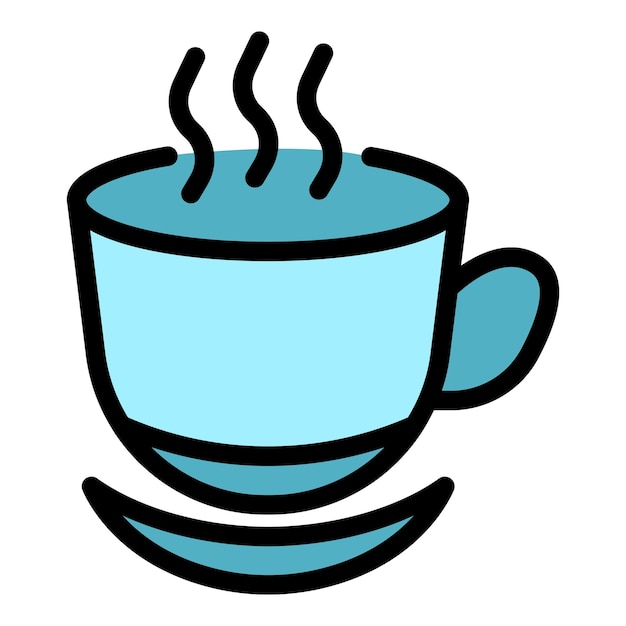 Vector cocoa mug icon outline cocoa mug vector icon color flat isolated