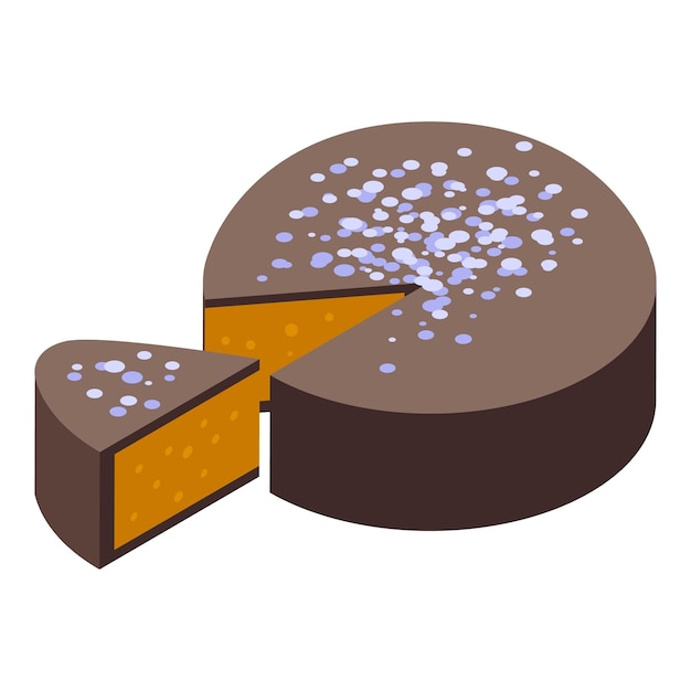 Vector cocoa panettone icon isometric vector sweet food spring meal