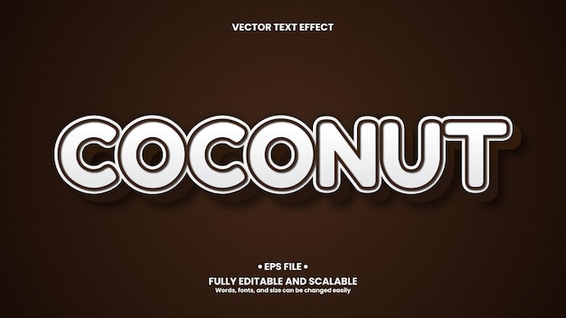 Coconut 3d text effect