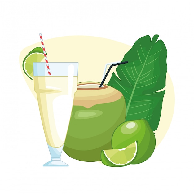 Vector coconut beverage icon