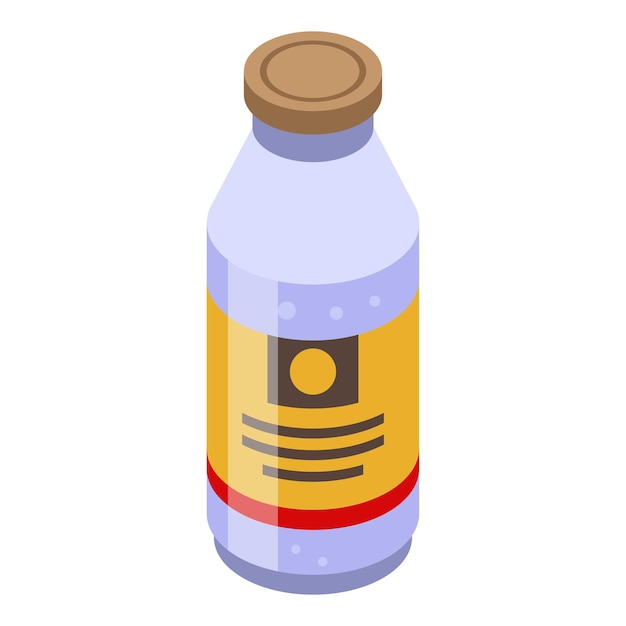 ココナッツ ボトル ジュースのアイコン白い背景で隔離の web デザインのココナッツ ボトル ジュース ベクトル アイコンの等尺性