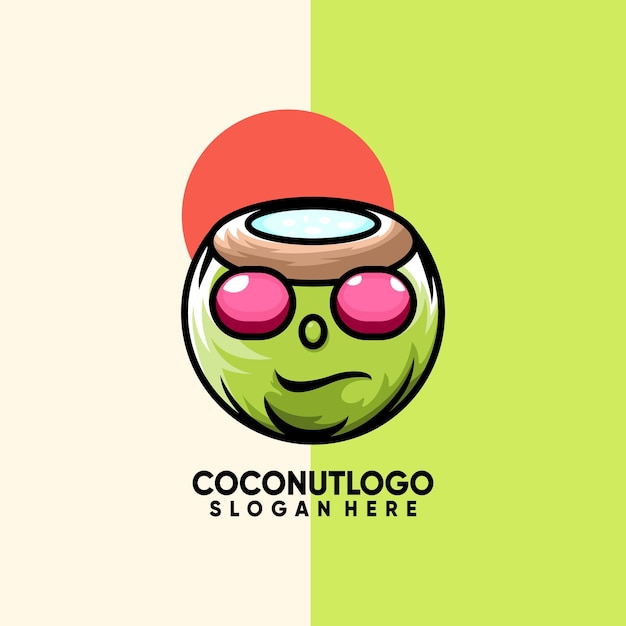 Vector coconut cartoon design vector