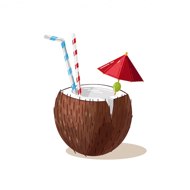 Coconut cocktail stro paraplu drankje verfrissing