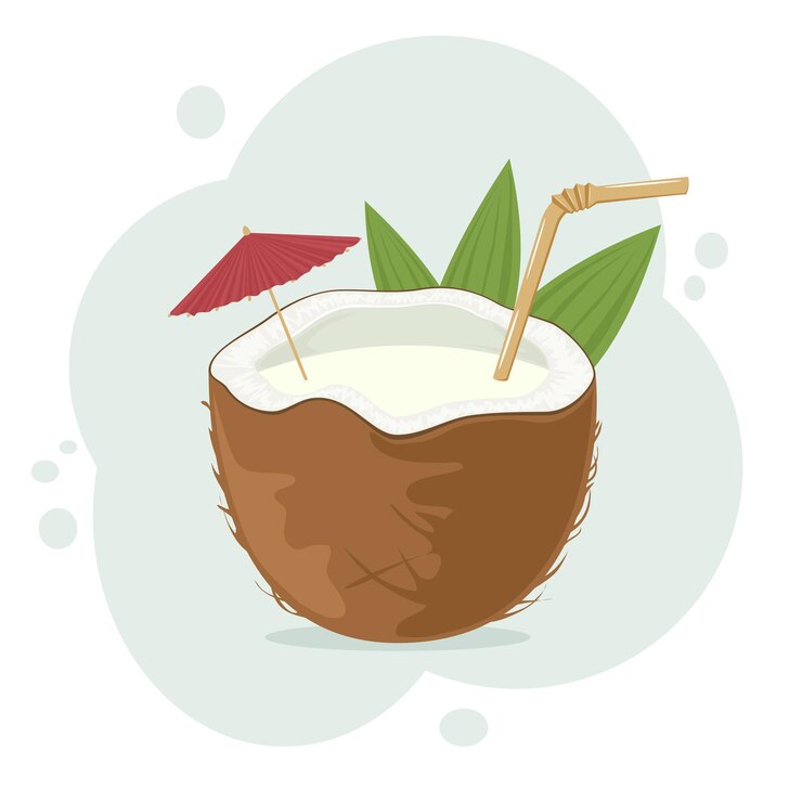 Vector coconut cocktail