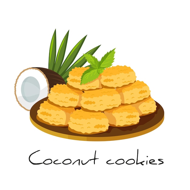 Coconut cookies on Passover Traditional Jewish dessert for a bright holiday