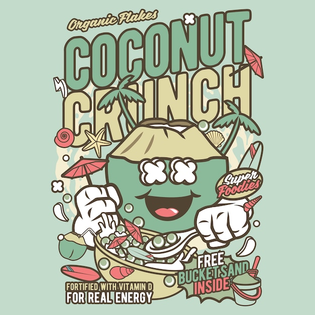 Coconut crunch cartoon