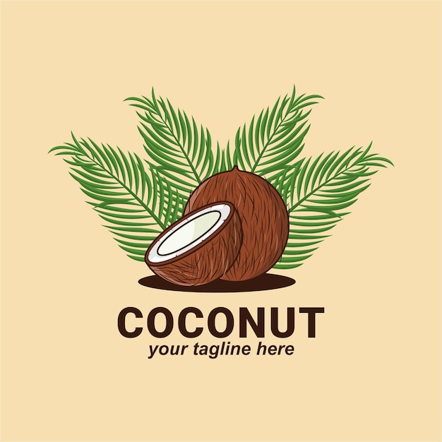 Coconut design premium illustration logo