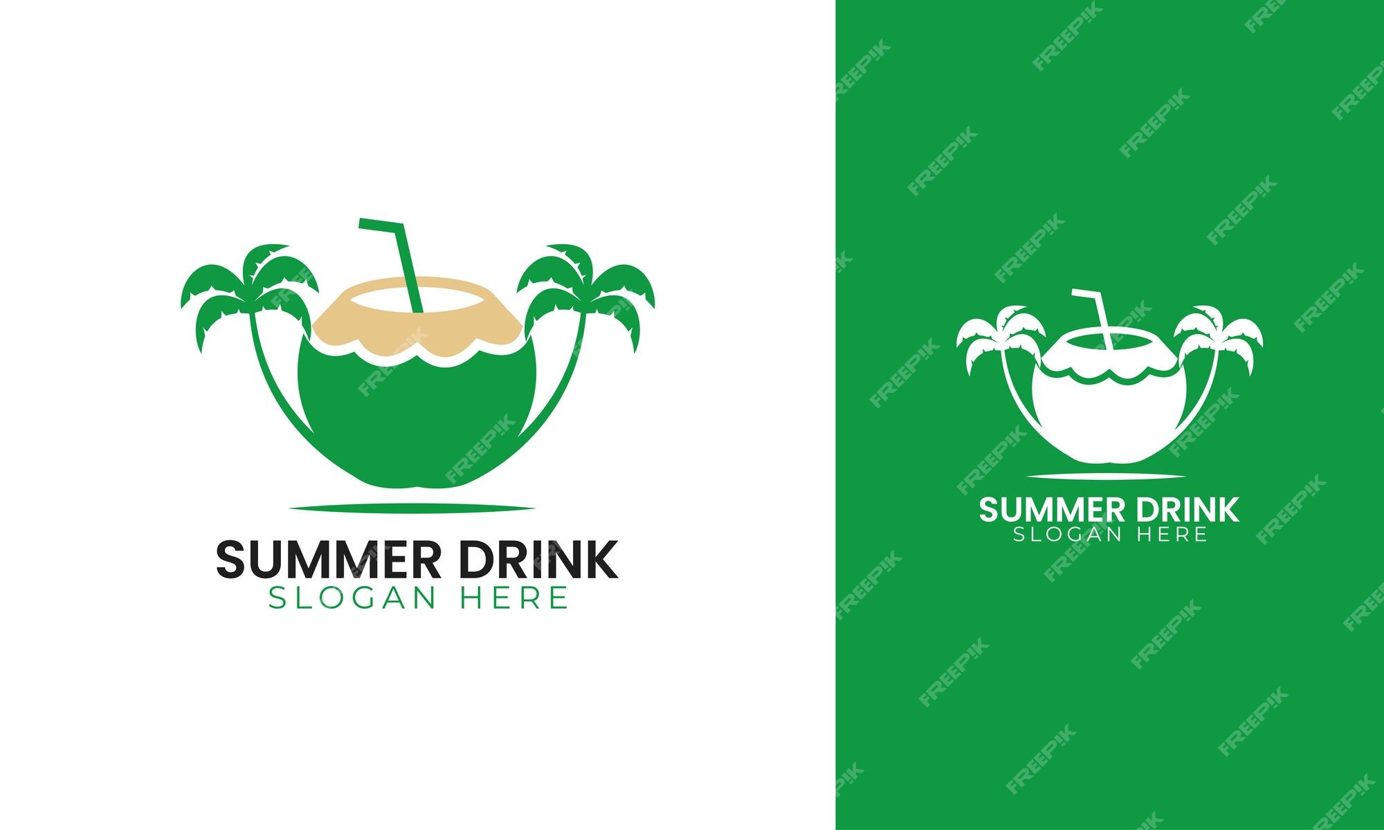 Tropical Drink Logo Concept PNG Images