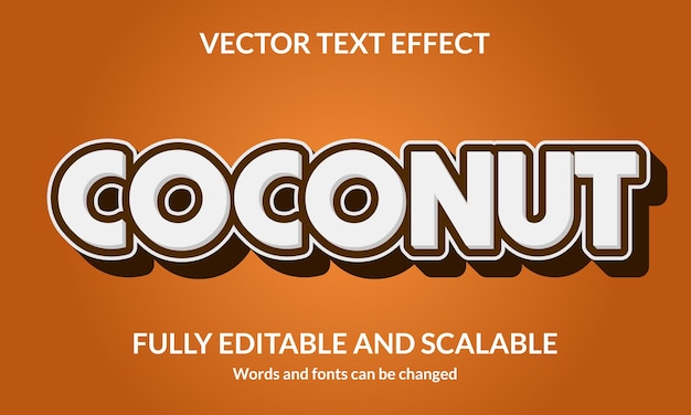 Coconut Editable 3D text style effect