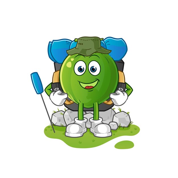 Coconut go camping mascotte