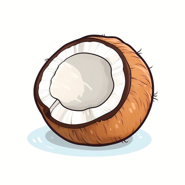 Coconut isoled in white background