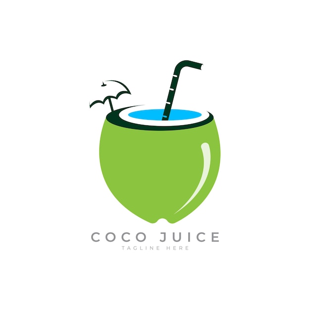 coconut juice logo design template