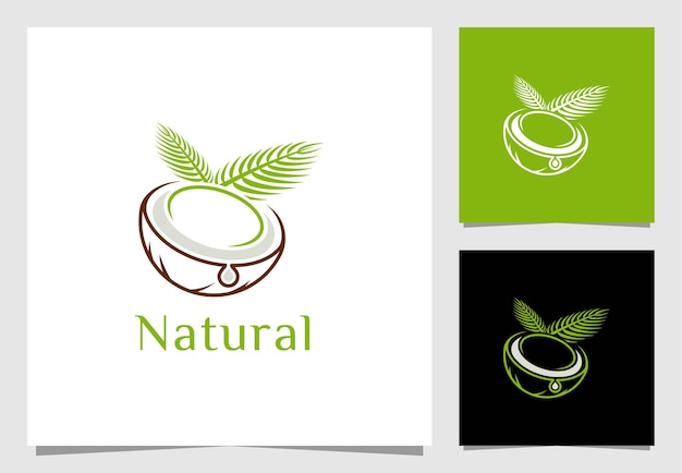 ココナッツの葉のロゴデザイン