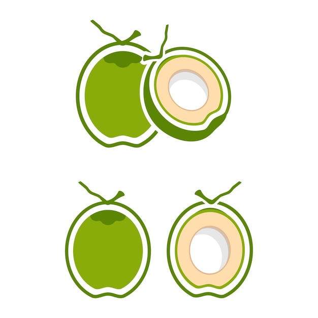 Coconut logo Vector icon design illustration