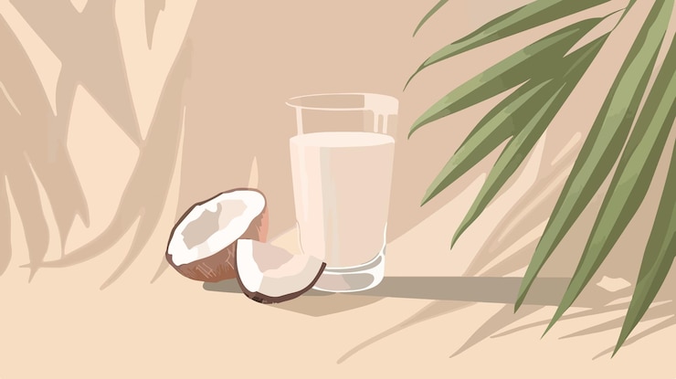 Vector coconut milk vector isolated illustration flat vector