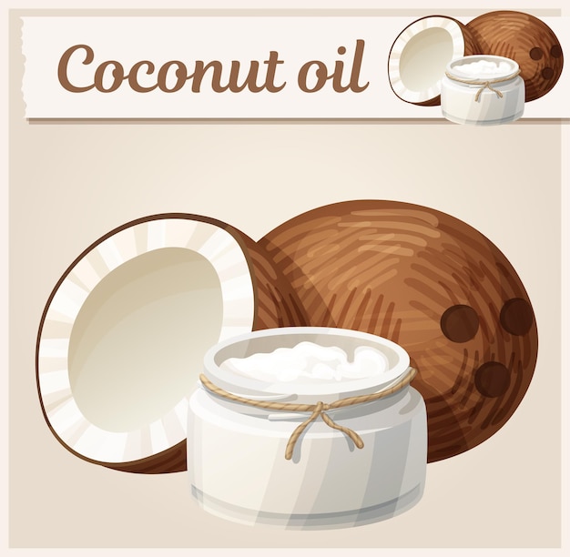 Vector coconut oil in bottle