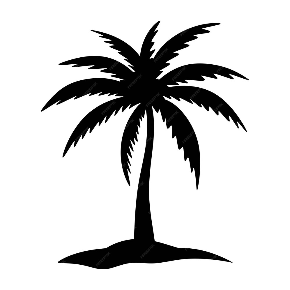 Premium Vector | Coconut palm tree silhouette