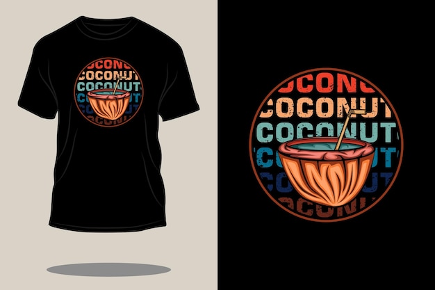 Coconut retro t shirt design