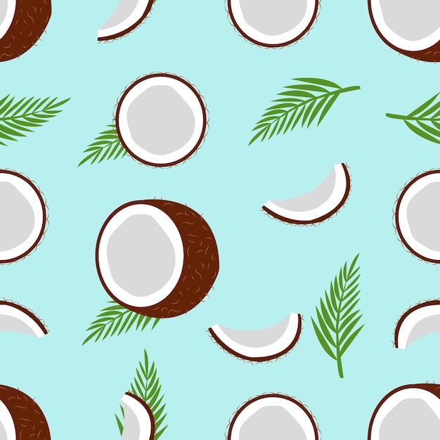 ココナッツのシームレスなパターン。
