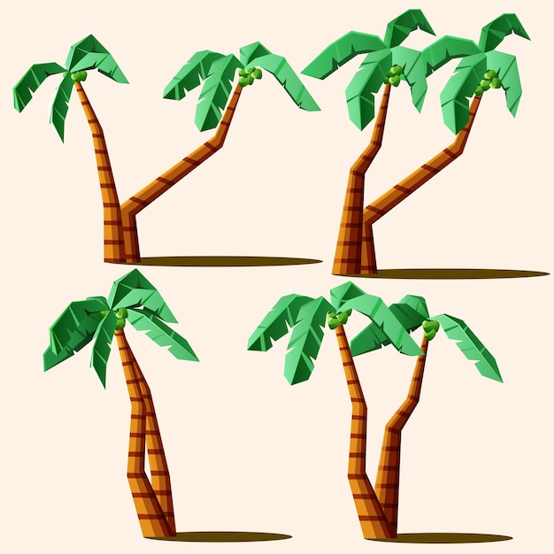 Vettore illustrazione dell'albero di cocco