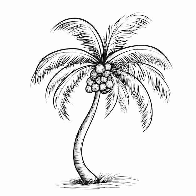 Vector coconut_tree_isolated_coloring_page