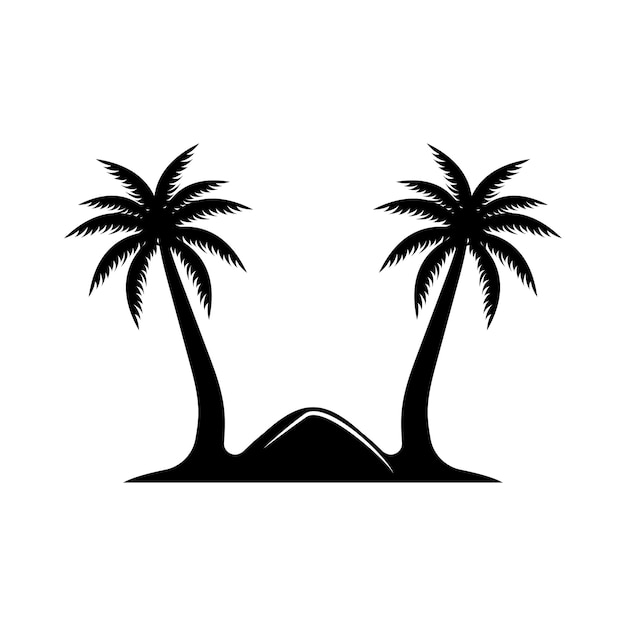 Coconut tree logo design beach plant vector palm tree summer illustration template (template di illustrazione estiva per palme da palma)