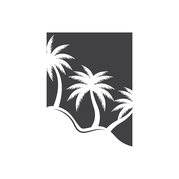 Coconut Tree Logo Design Beach Plant Vector Palm Tree Summer Illustration Template