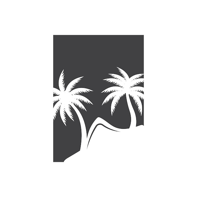 Coconut Tree Logo Design Beach Plant Vector Palm Tree Summer Illustration Template