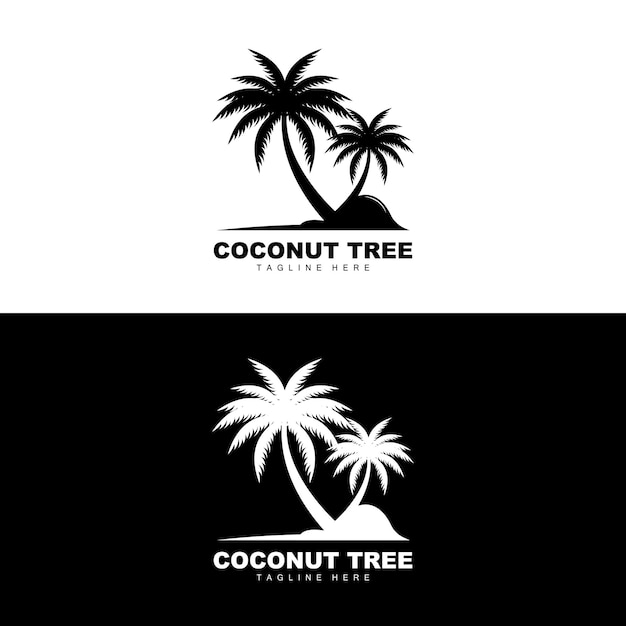 Coconut Tree Logo Ocean Tree Vector Design For Templates Product Branding Beach Tourism Object Logo