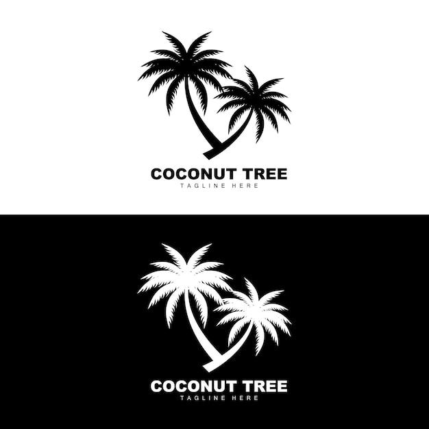 Coconut Tree Logo Ocean Tree Vector Design For Templates Product Branding Beach Tourism Object Logo