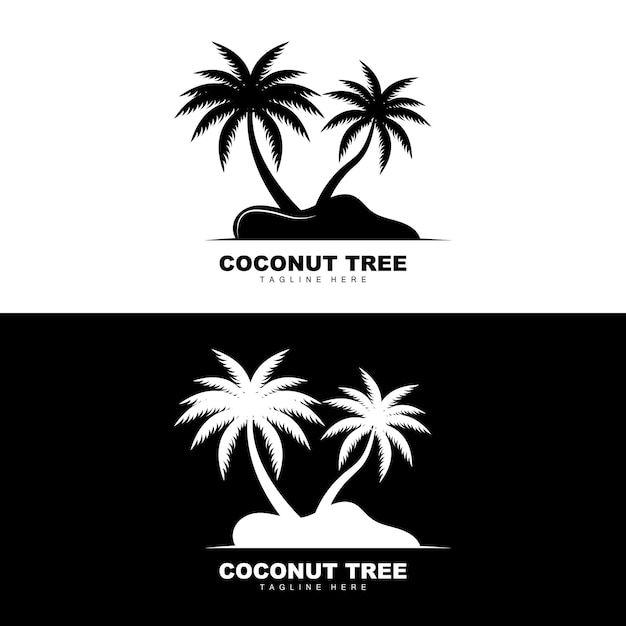 Coconut Tree Logo Ocean Tree Vector Design For Templates Product Branding Beach Tourism Object Logo