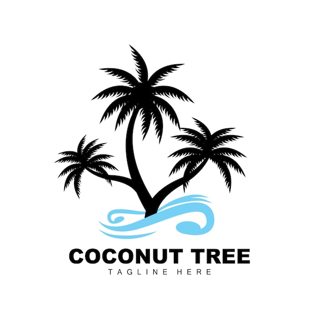 Coconut Tree Logo Ocean Tree Vector Design For Templates Product Branding Beach Tourism Object Logo