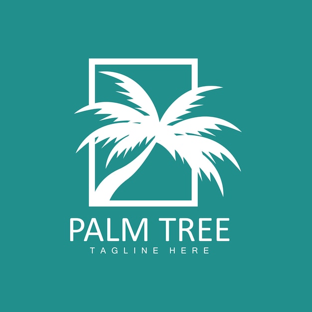 Coconut tree logo palm tree sunset beach vector elegante minimalista design semplice icona modello simbolo