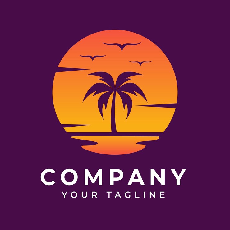 coconut tree logo summer