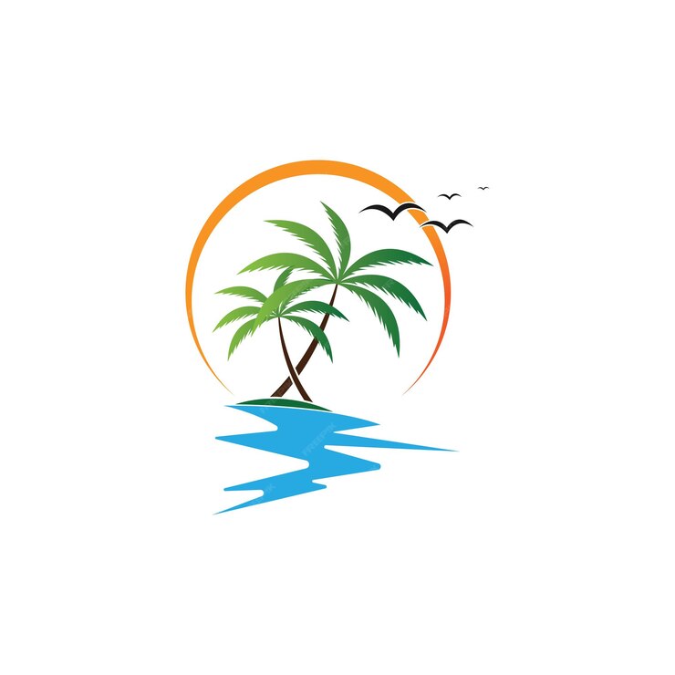 Premium Vector | Coconut tree logo vector design