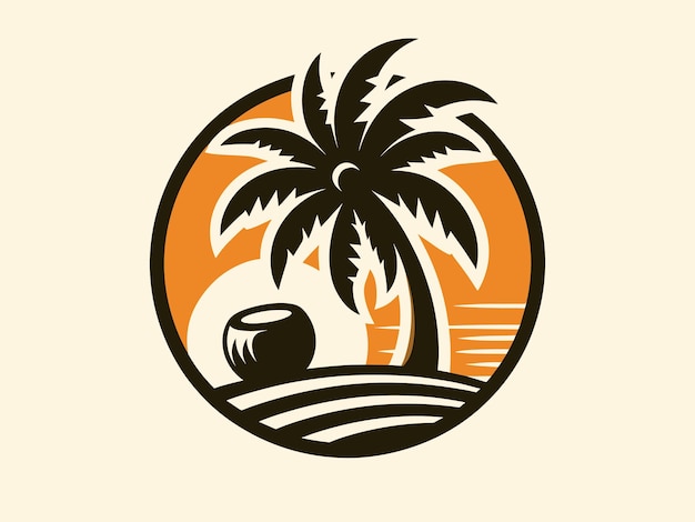 Vector coconut tree logo vector