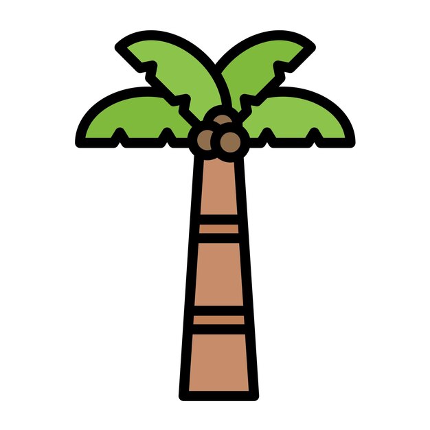 Coconut Tree Vector Illustratie Stijl