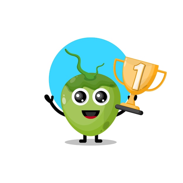 Coconut trophy cute character mascot