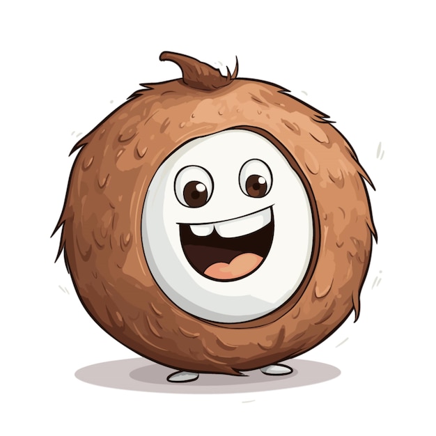 Coconut vector on white background