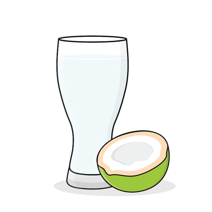 Vector coconut water cartoon vector design illustration