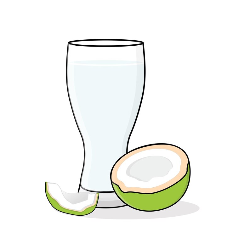 Vector coconut water cartoon vector design illustration