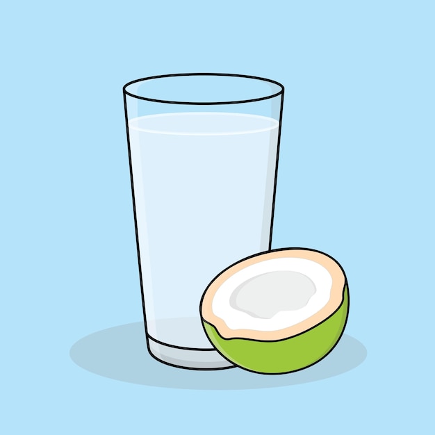 Coconut water cartoon vector design illustration