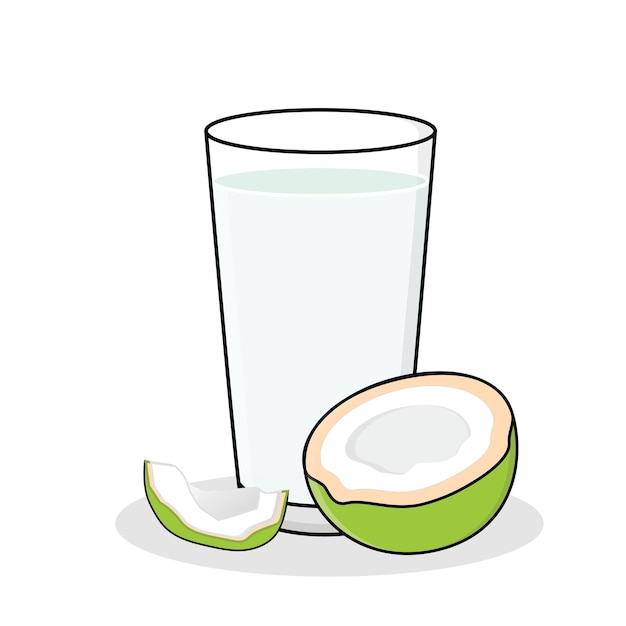 Coconut water cartoon vector design illustration