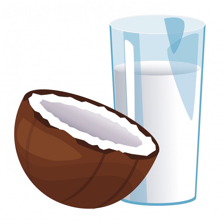Vector coconut water glass