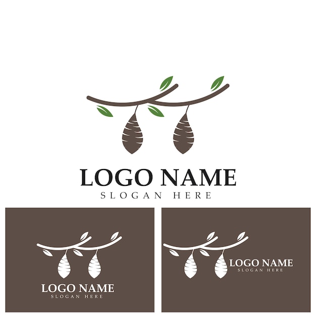 Дизайн векторной иконки логотипа кокона