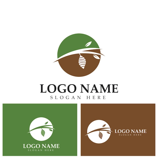 Дизайн векторной иконки логотипа кокона