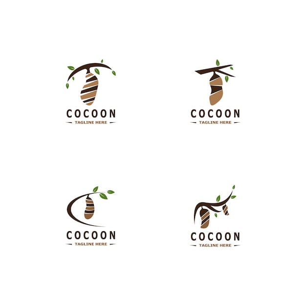 Cocoon logo vector illustratie ontwerpsjabloon