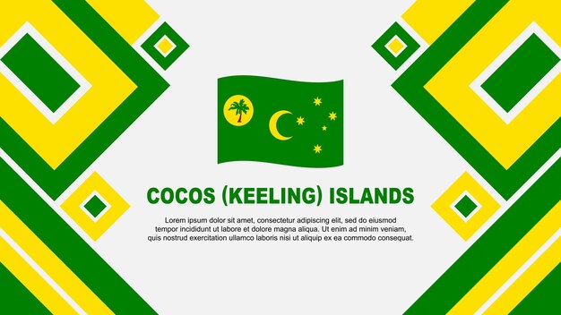 Cocos Islands Flag Abstract Background Design Template Cocos Islands Independence Day Banner Wallpaper Vector Illustration Cocos Islands Cartoon