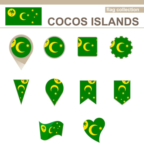 Cocos Islands Flag Collection, 12 versions